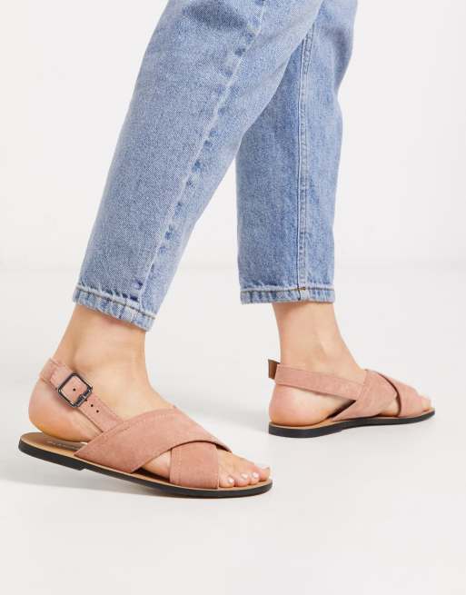 Blush pink cheap sandals flat