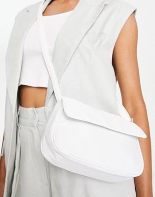Glamorous crossbody bag in white nylon