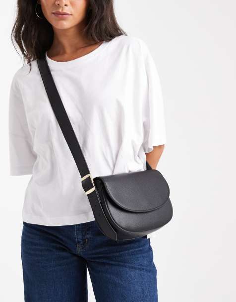 Glamorous crossbody saddle bag in black - view 1
