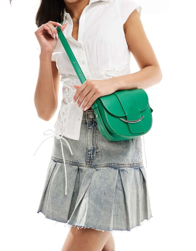 Glamorous - crossbody saddle bag in bright green