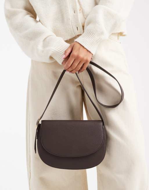 Glamorous - Crossbody saddlebag in chocoladebruin, 3 van 4
