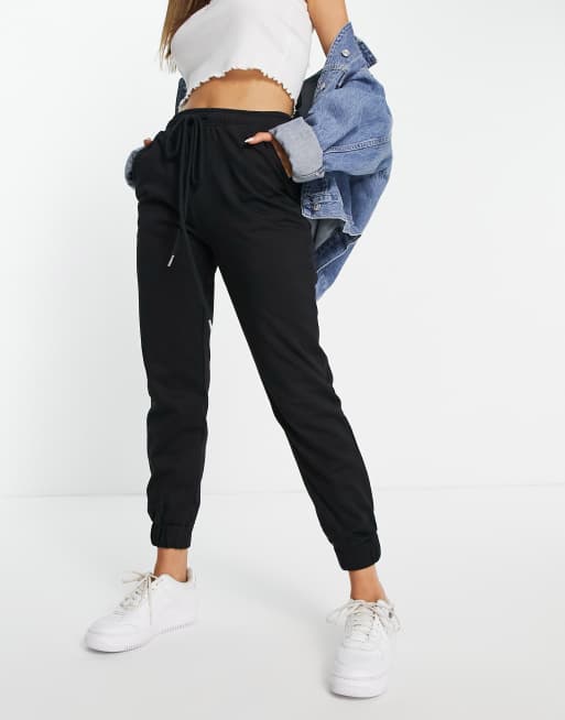 Black joggers store with white drawstring