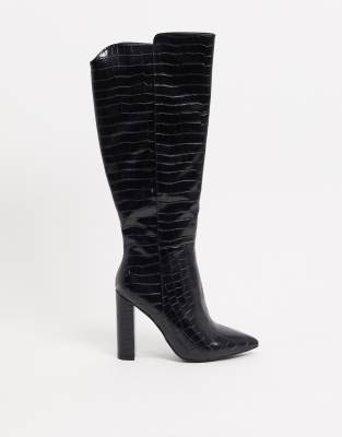 Glamorous Cuissardes Noir croco ASOS