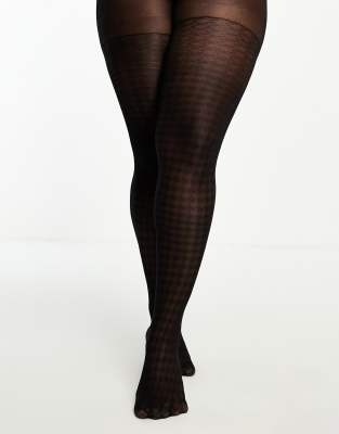 Glamorous Curve 20 denier houndstooth print tights in black  - ASOS Price Checker