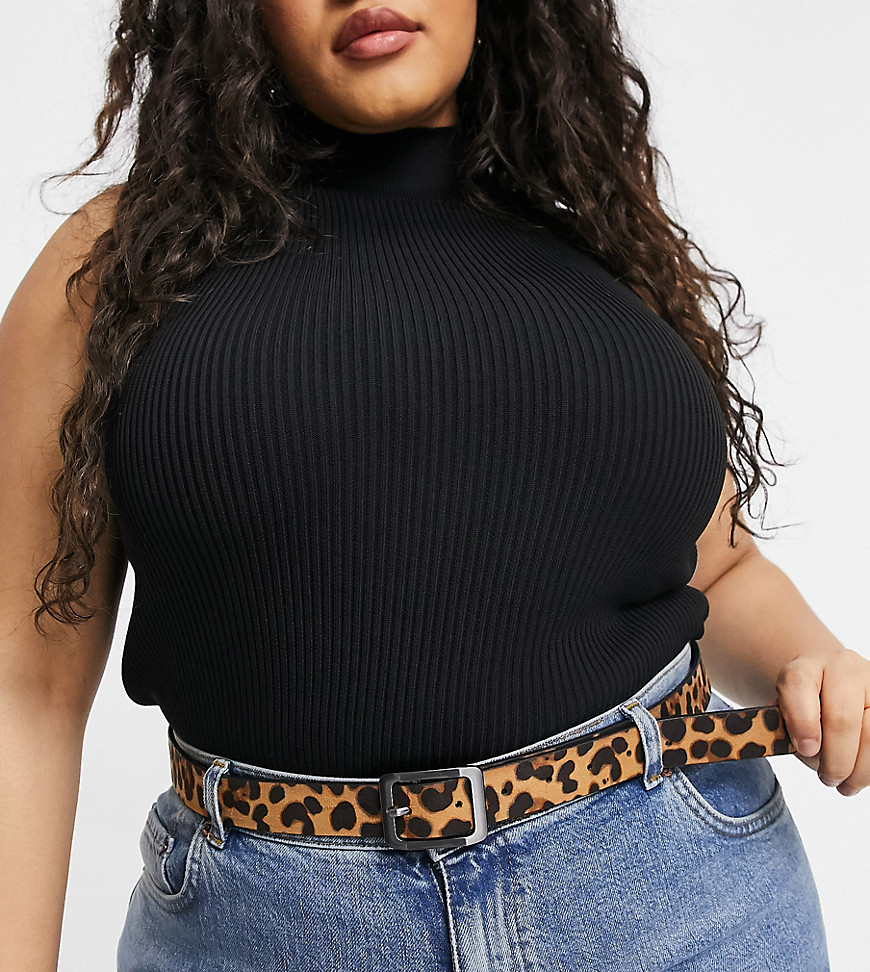 Glamorous Curve belt in leopard print-Multi