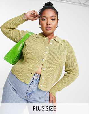 Lime green cardigan plus cheap size