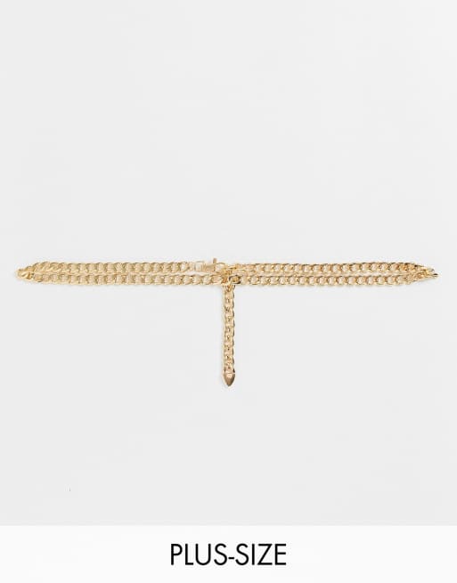 Glamorous Curve - Cintura a catena color oro