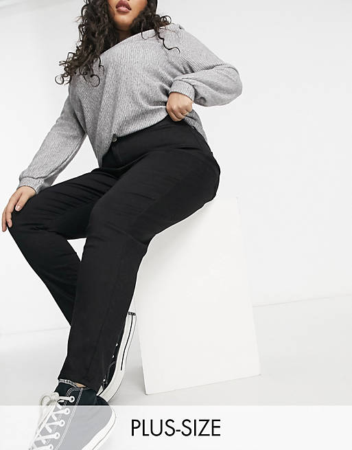 Glamorous Curve – Czarne jeansy o dopasowanym kroju z podwyższonym stanem