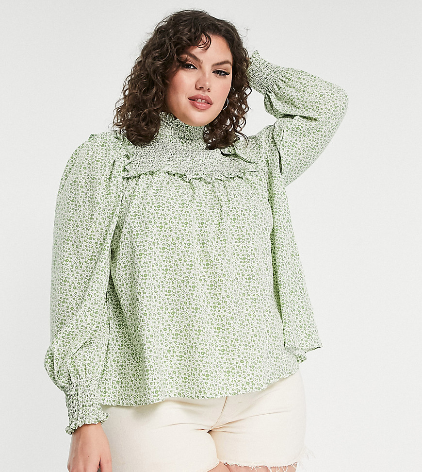 Blouse by Glamorous Love at first scroll Floral print High neck Blouson sleeves Regular fit