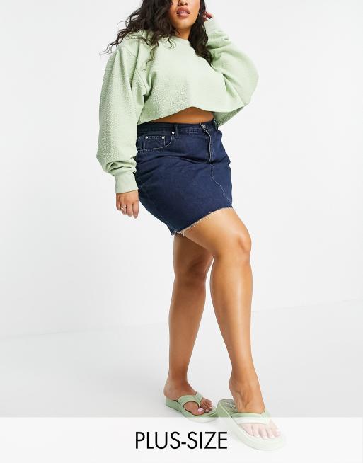 High waisted denim skirt plus outlet size