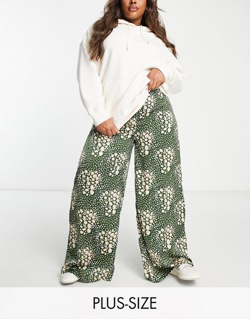 Wednesday's Girl relaxed wide leg pants in smudge spot