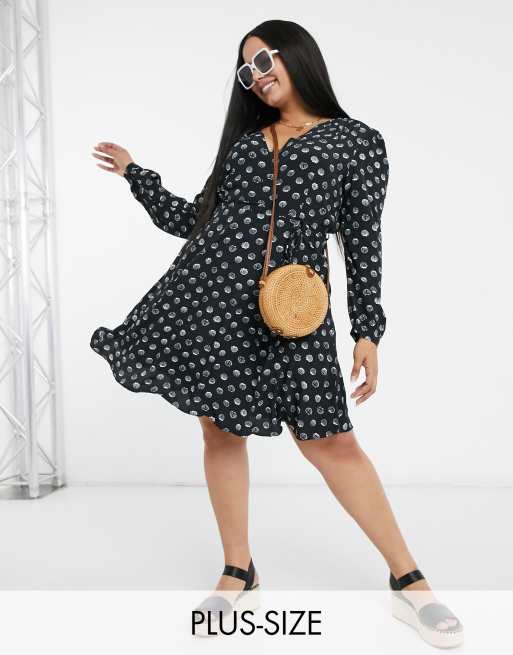 Yours Curve Plus Size Polka Dot Print Blouse