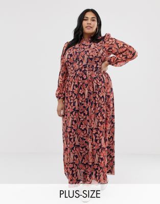 long floral chiffon dress