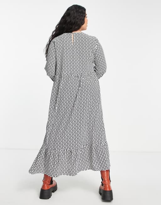 Glamorous curve polka dot midi dress hotsell