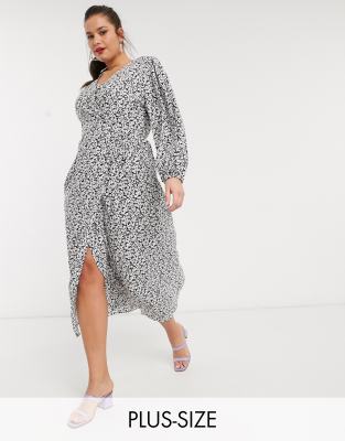 ditsy wrap dress