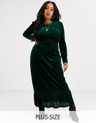 plus size velvet midi dress