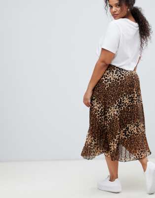 Glamorous midi skirt on sale in pleated leopard print