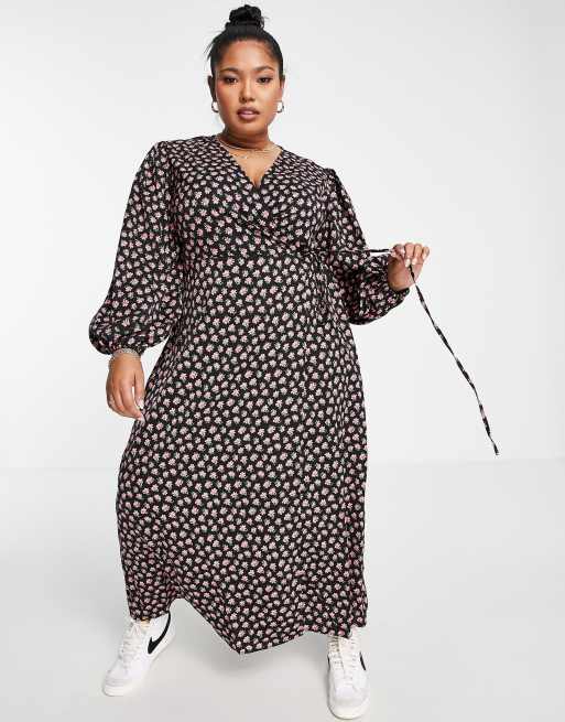 Glamorous curve polka dot midi dress hotsell