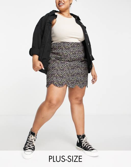 Plus size black a line skirt hotsell