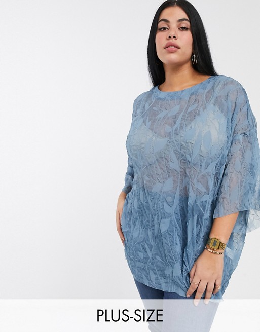 Glamorous Curve oversized boxy top in texture