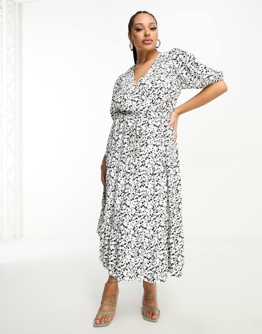 Floral print short sleeve tie waist maxi on sale dress