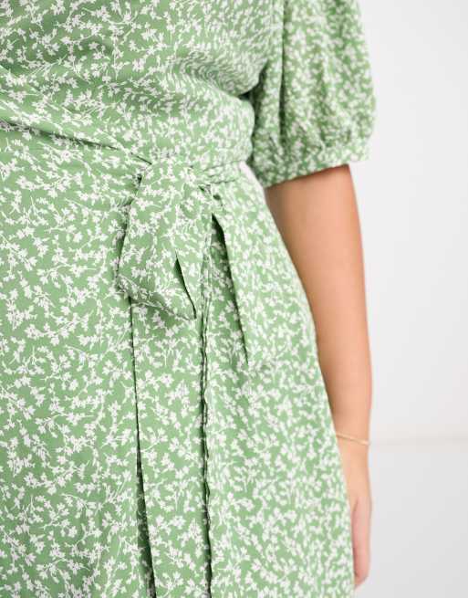 green emerald velvet dress Green Ditsy Floral Remy Midi Dress