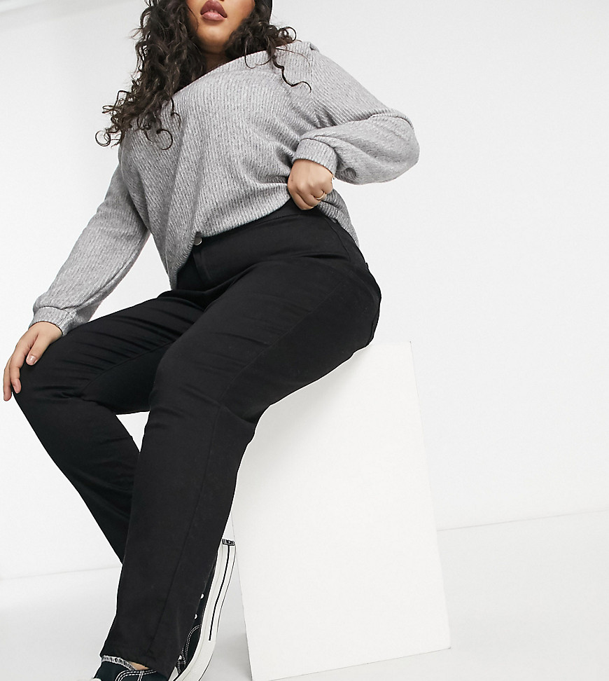 Glamorous Curve - Slim-fit jeans met hoge taille in zwart