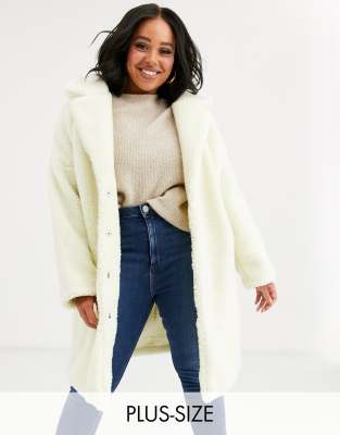 asos curve teddy coat
