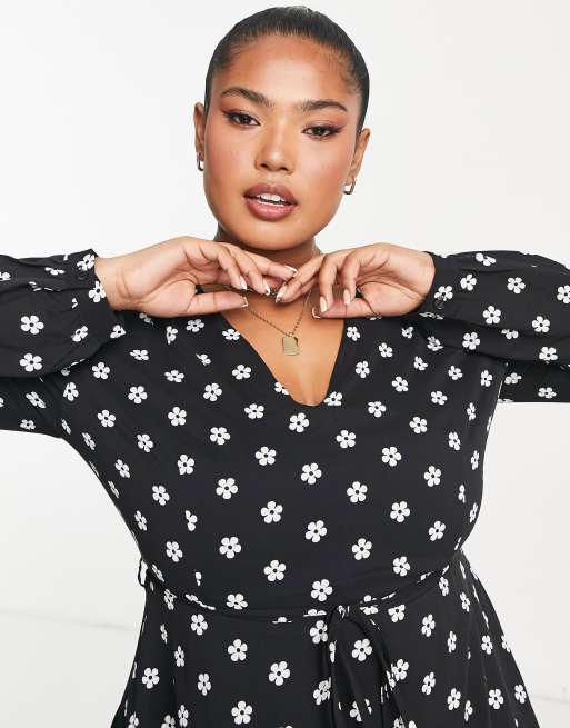 Glamorous curve polka dot midi dress best sale