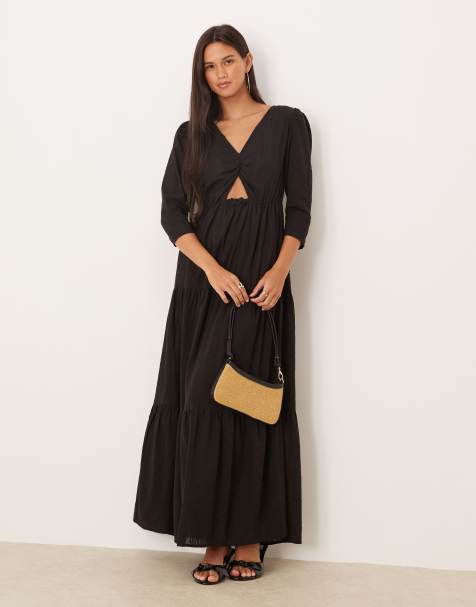 Glamorous Cut out midi dress in black