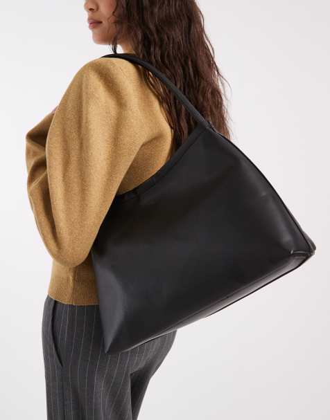 Glamorous – Czarna gładka torba typu tote na ramię - view 1