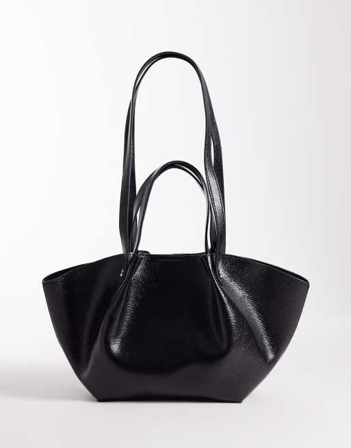 Glamorous – Czarna usztywniana torba typu tote z imitacji skóry, 2 z 4