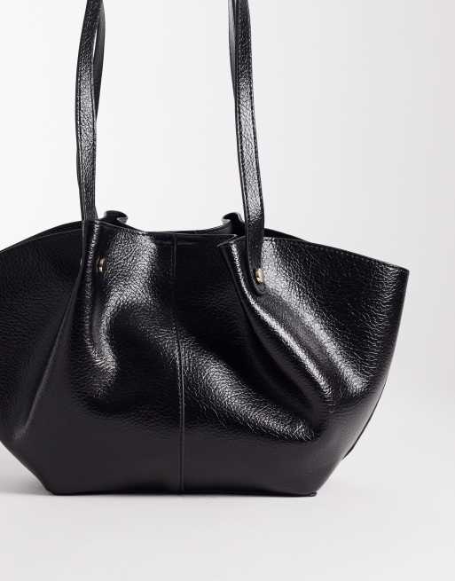 Glamorous – Czarna usztywniana torba typu tote z imitacji skóry, 3 z 4