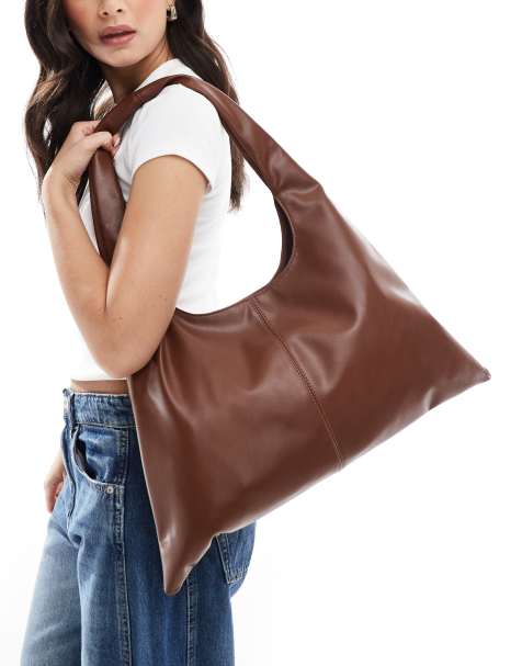 Glamorous – Czekoladowa torba typu tote na ramię z szerokim dołem - view 1