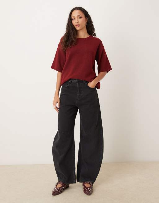 Glamorous – Czerwony dzianinowy top z krótkimi rękawami, 4 z 4