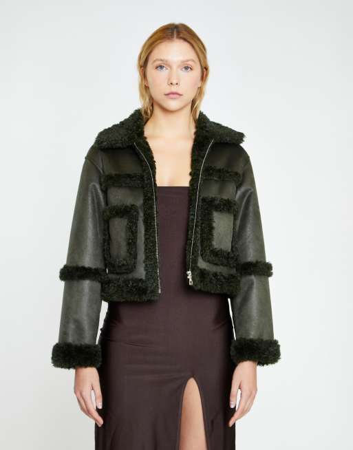 Glamorous Dark green jacket in dark green, 3 of 4