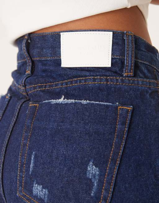 Glamorous Denim distressed shorts in dark blue, 5 of 5