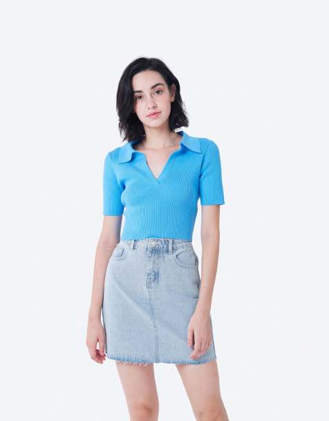 Glamorous Denim mini skirts in bleach wash