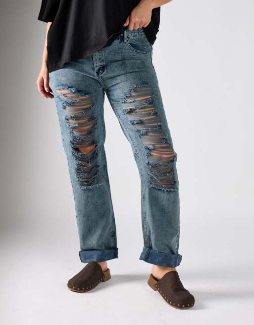 Glamorous Denim ripped jeans in new grey, 4 of 4