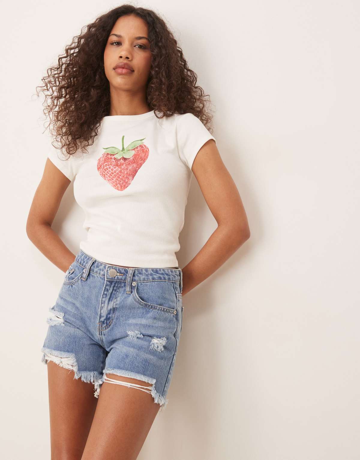 Glamorous Denim shorts in authentic mid-blue