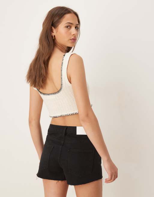 Glamorous denim shorts in black, 5 of 5