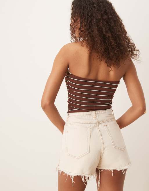 Glamorous denim shorts in ecru, 2 of 5
