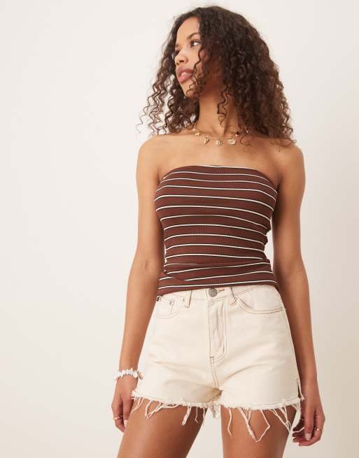 Glamorous denim shorts in ecru, 4 of 5