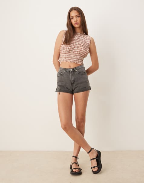 Glamorous denim shorts in washed black