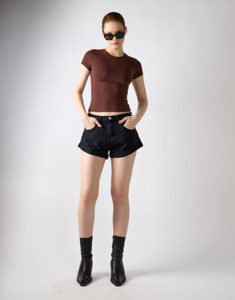 Glamorous Denim shorts in washed black - view 1