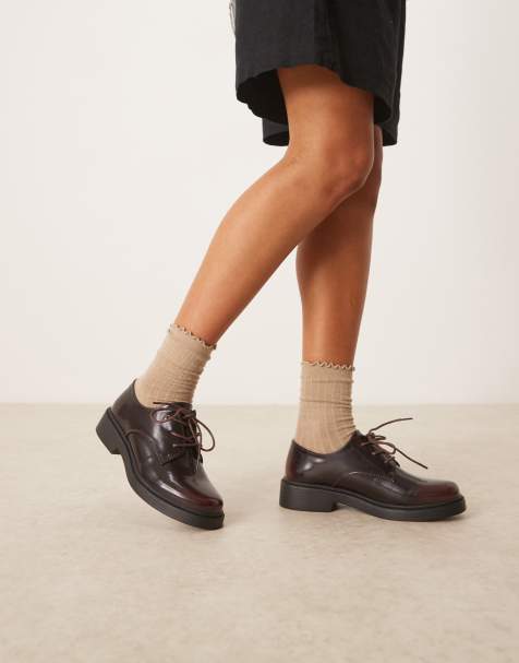 Glamorous derby lace-up shoes in brown - view 1