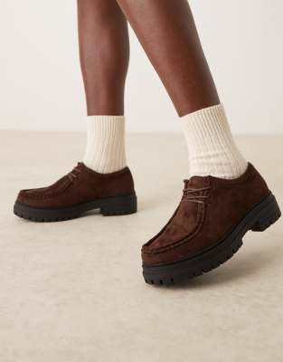 Glamorous - Derby Schuhe in Braun-Micro-Brown