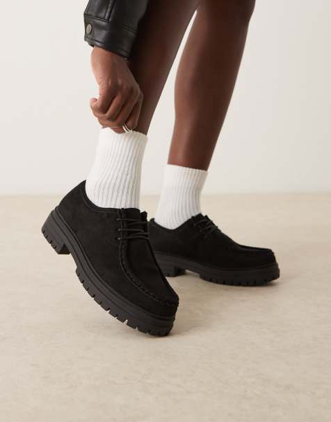 Glamorous Derby shoes in black microsuede - view 1