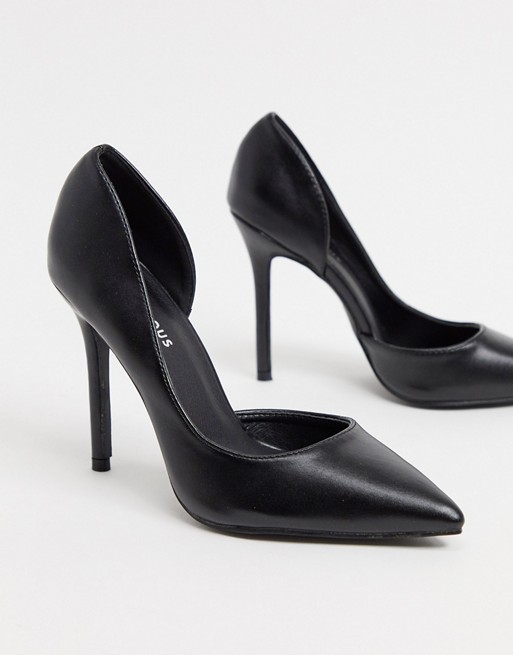 Glamorous D'orsay court shoes in black