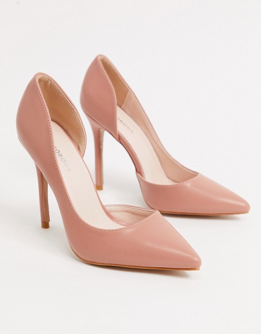 Glamorous D'orsay court shoes in blush
